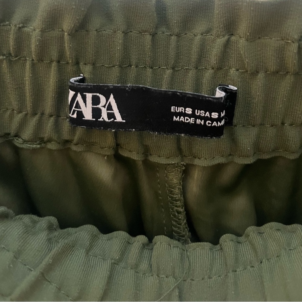 Zara Army Green Drawstring Casual Pants - Picture 5 of 10